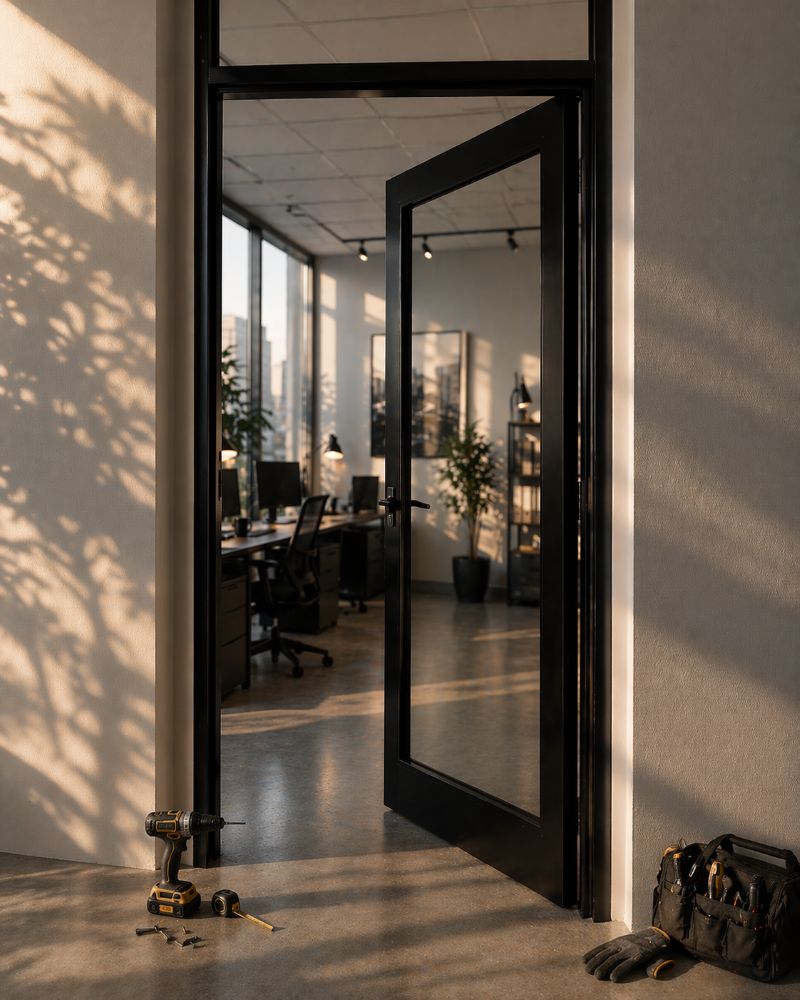Office door installed
